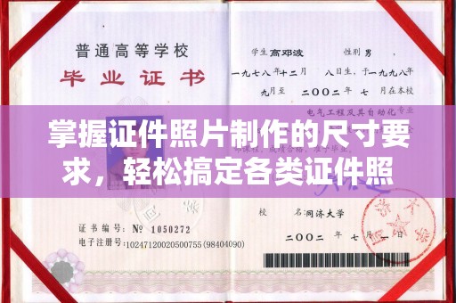 东洲掌握证件照片制作的尺寸要求，轻松搞定各类证件照